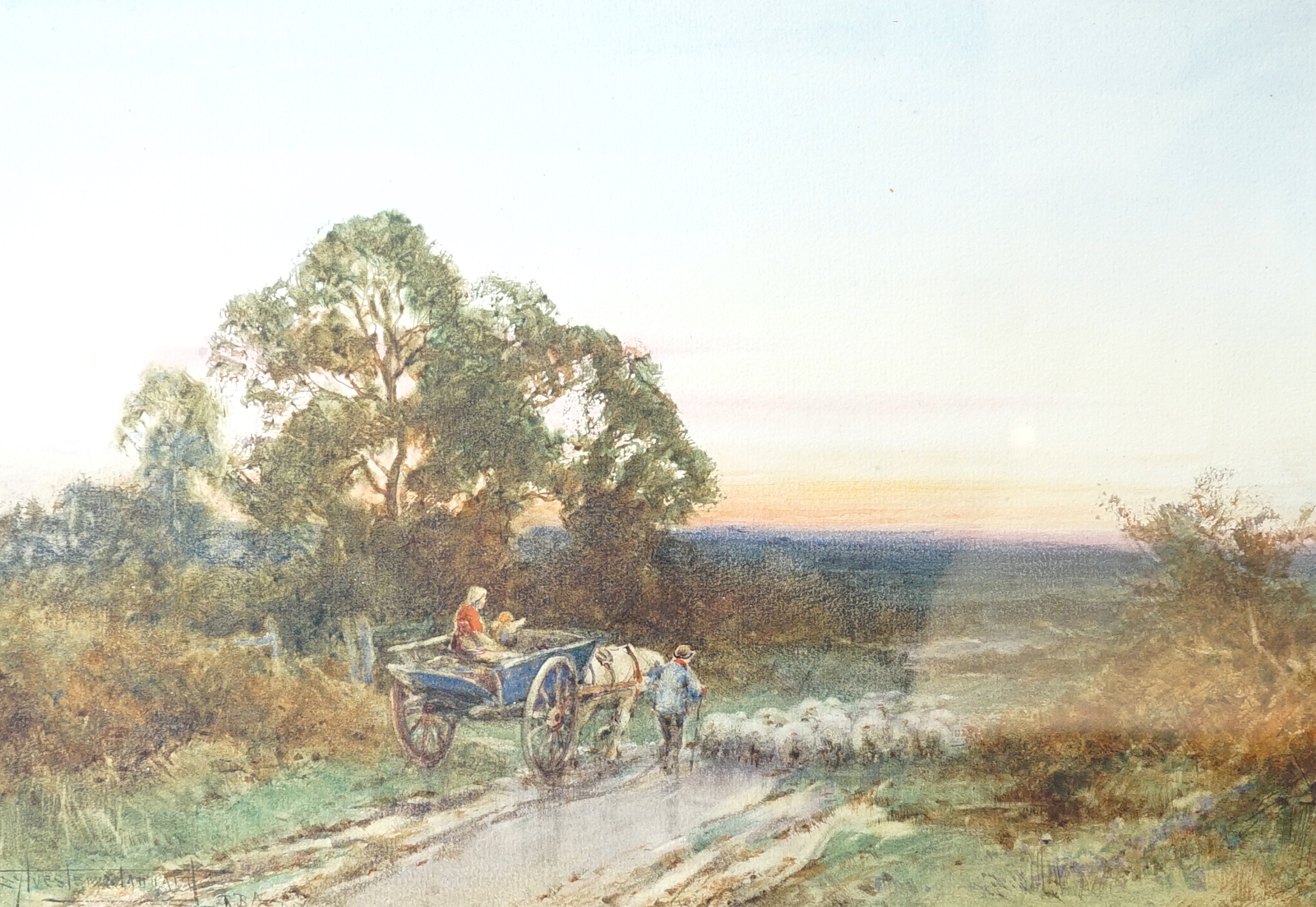 Henry John Sylvester Stannard (1870-1951), watercolour, 'The Old Bridleway', signed, 24 x 35cm